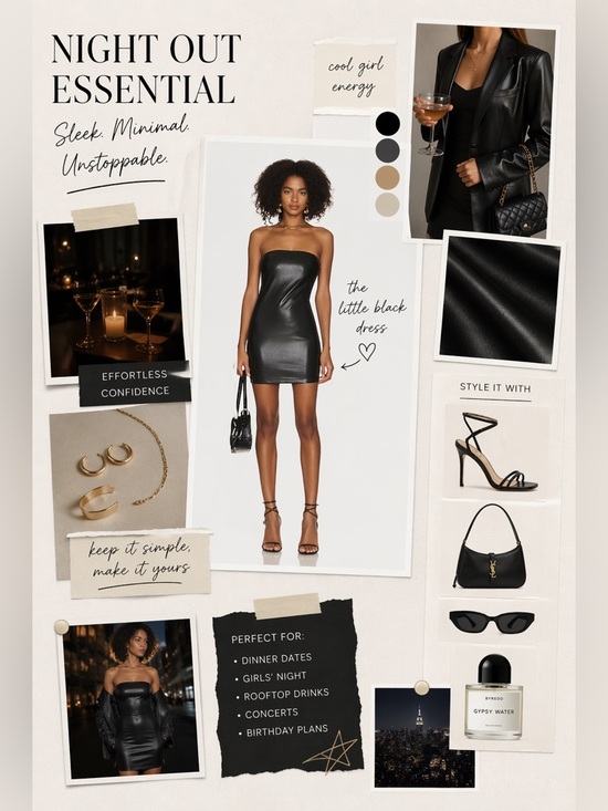 Good American Dresses & Skirts - Good American Womens Better Than Leather Bodycon Tube Sexy Cocktail Mini Dress 1